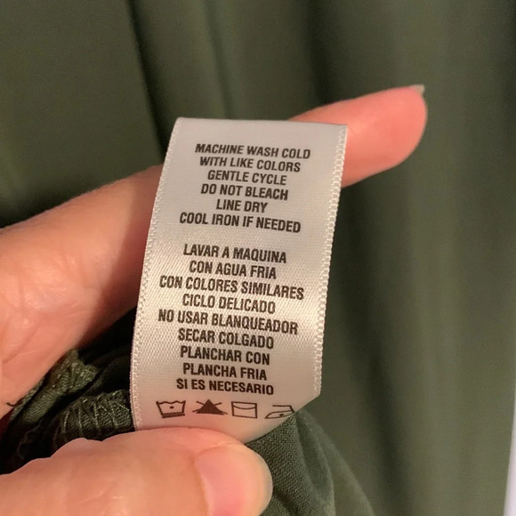 MSK women size 1x quart zip army green mini dress 3/4 sleeve circle zipper hook - Picture 7 of 9